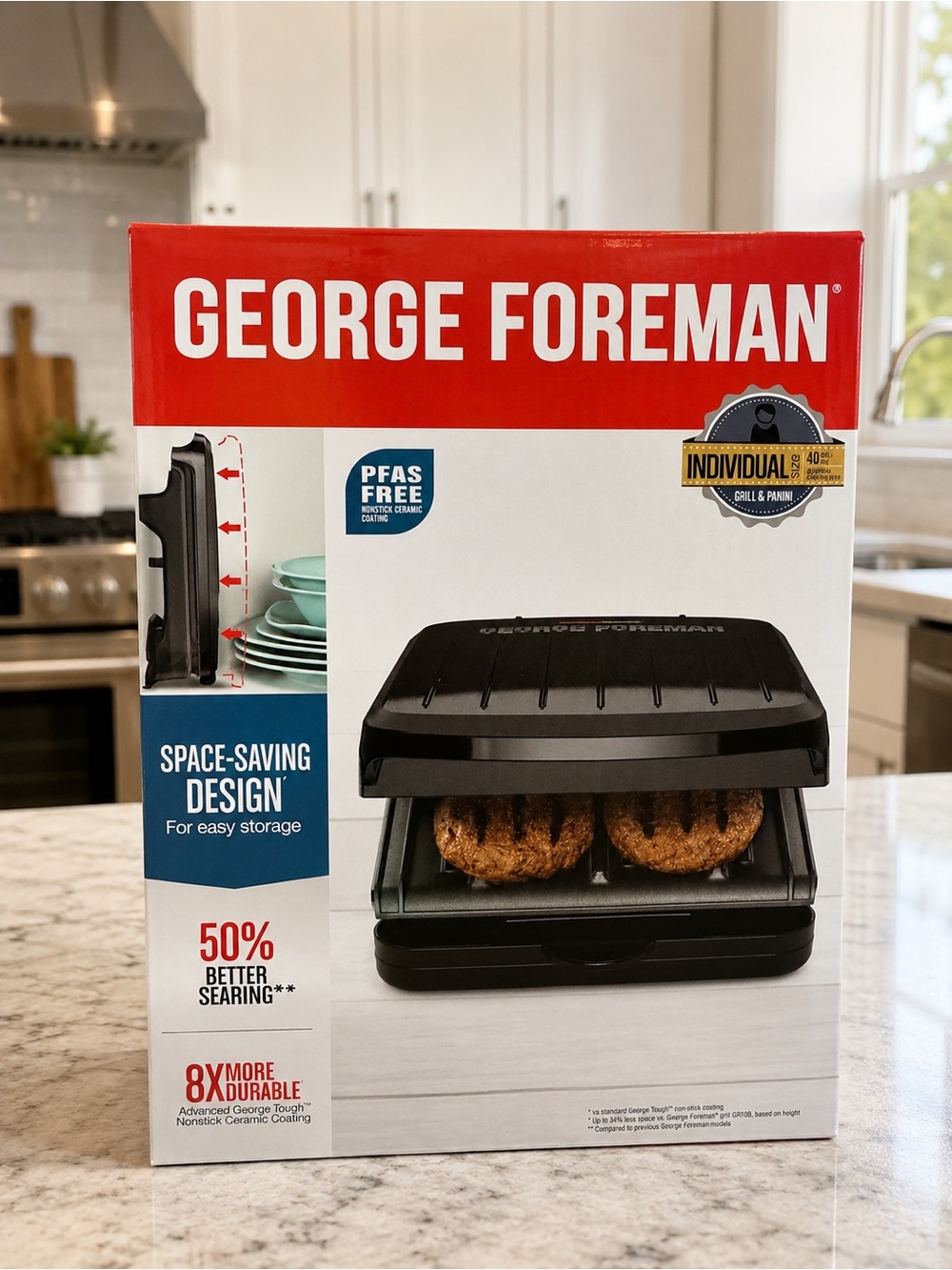 George Foreman Space-Saving Grill – Black